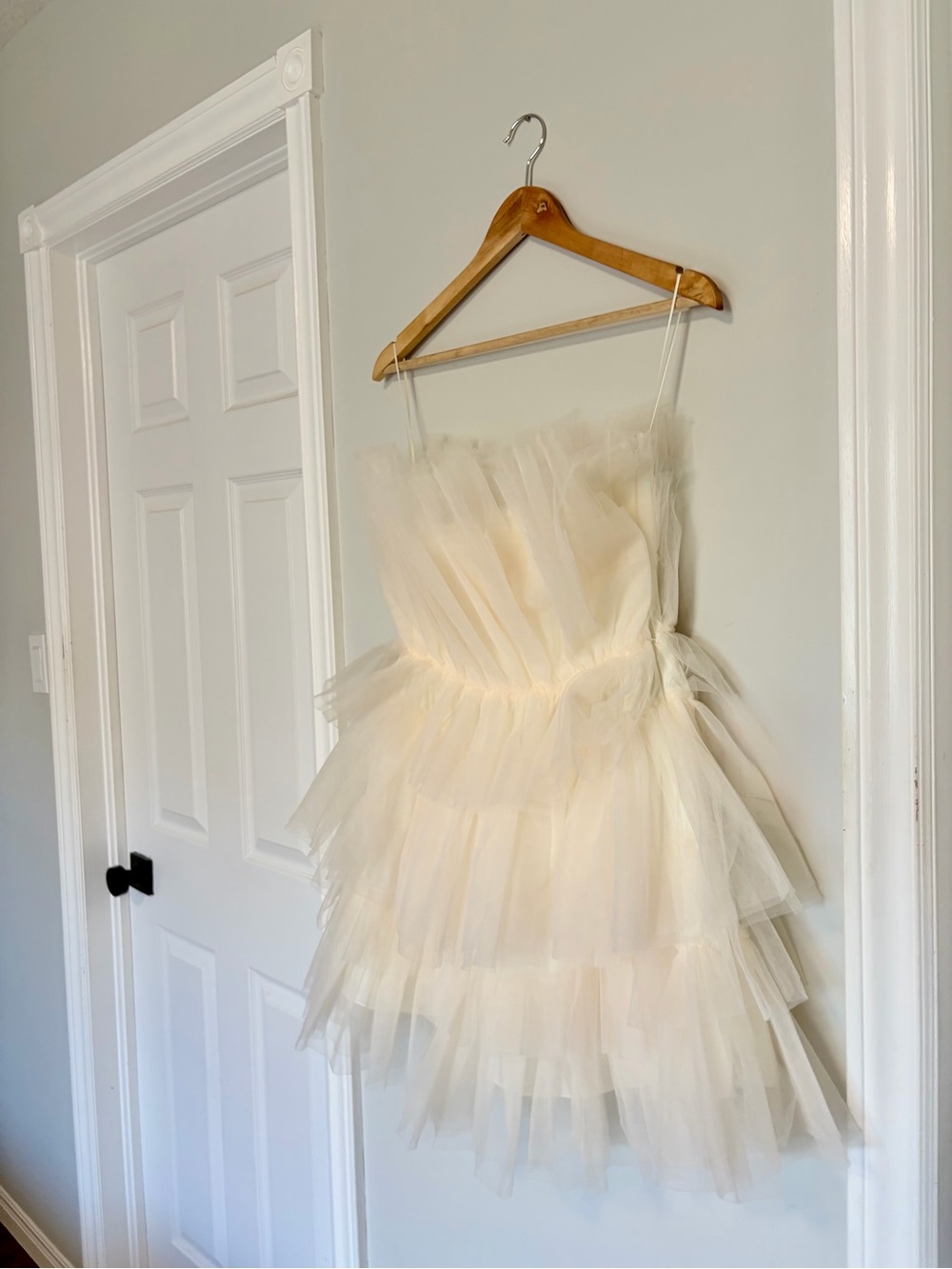 MARBLE Soft Ivory Tulle Mini Dress